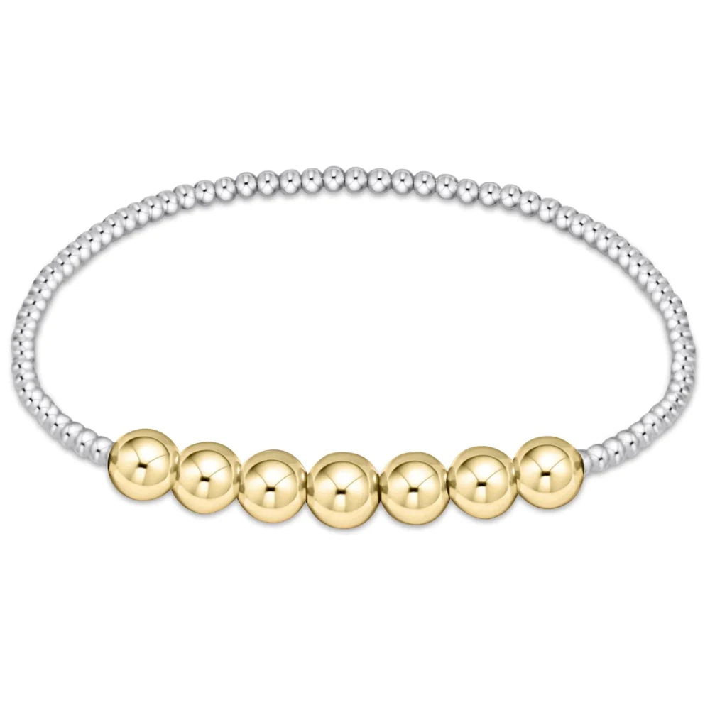 Classic Beaded Bliss 3mm Bead Bracelet - 6mm Mixed Metal enewton