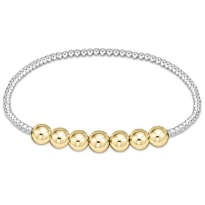 Classic Beaded Bliss 3mm Bead Bracelet - 6mm Mixed Metal enewton