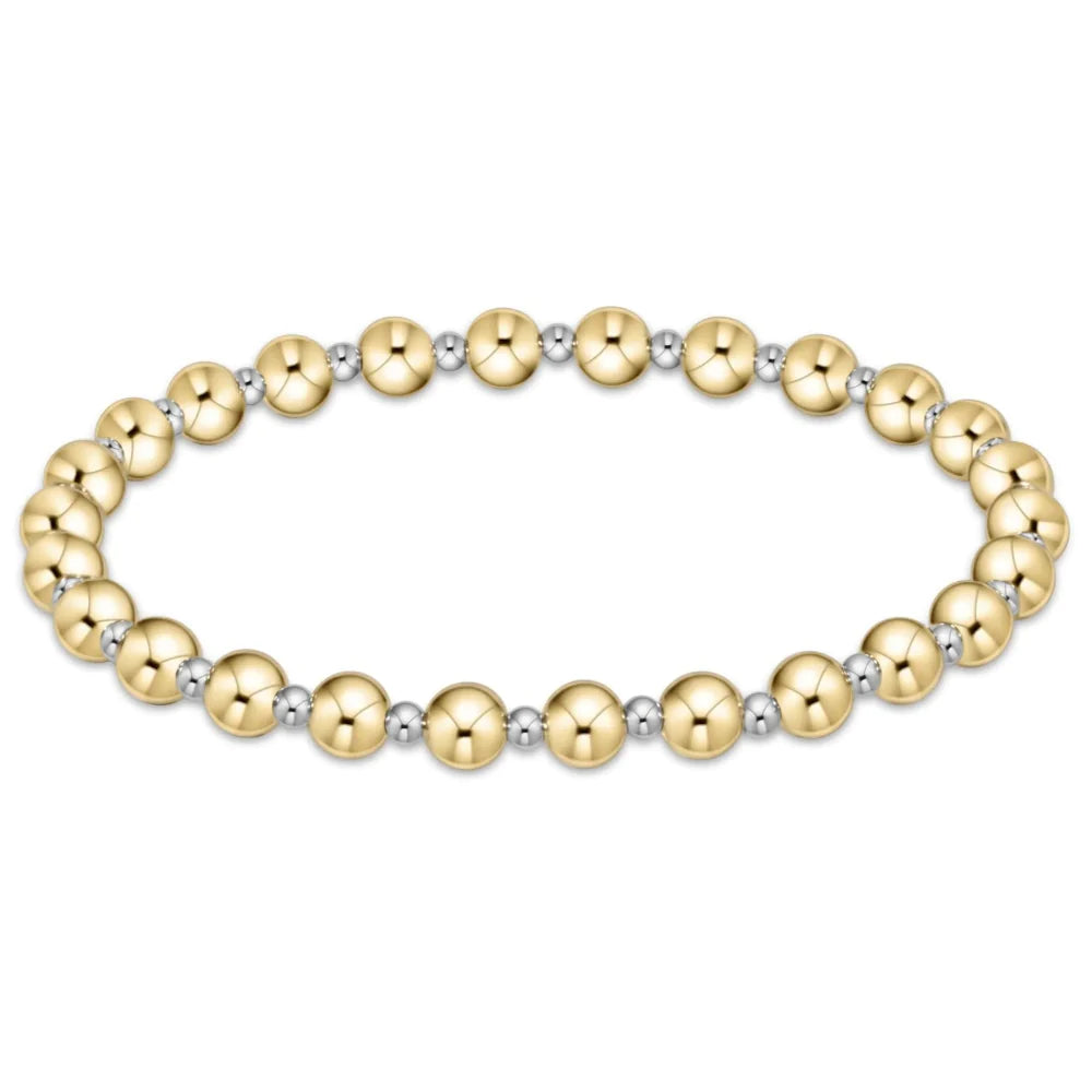 Classic Grateful Pattern 5mm Bead Bracelet - Mixed Metal enewton