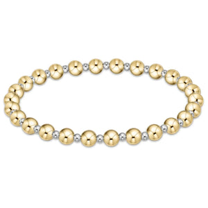 Classic Grateful Pattern 5mm Bead Bracelet - Mixed Metal enewton