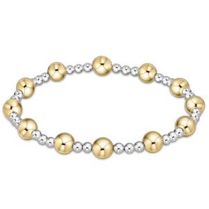 Classic Sincerity Pattern 6mm Bead Bracelet - Mixed Metal eNewton