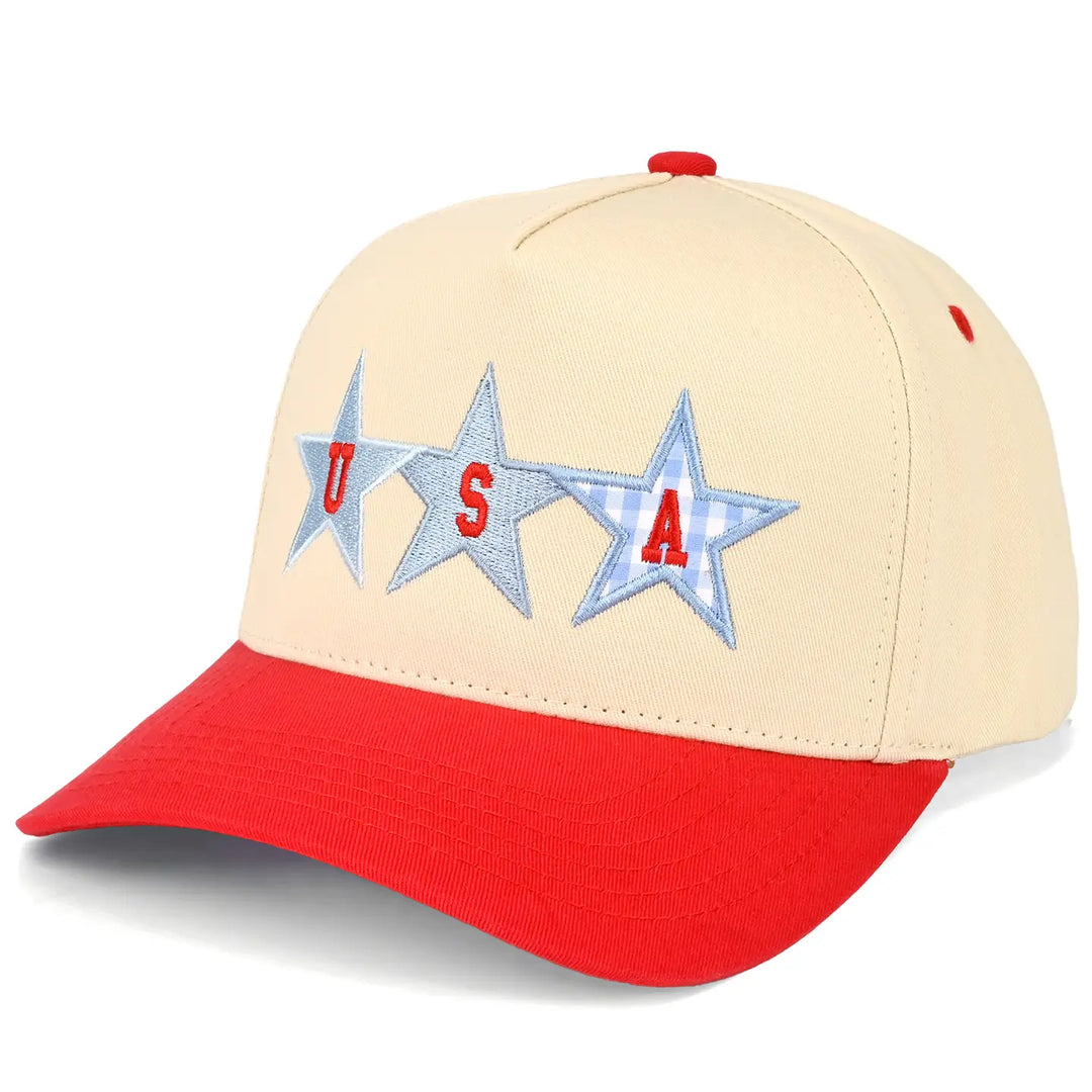 Star USA Letter with Stars On Two Tone Trucker Hat