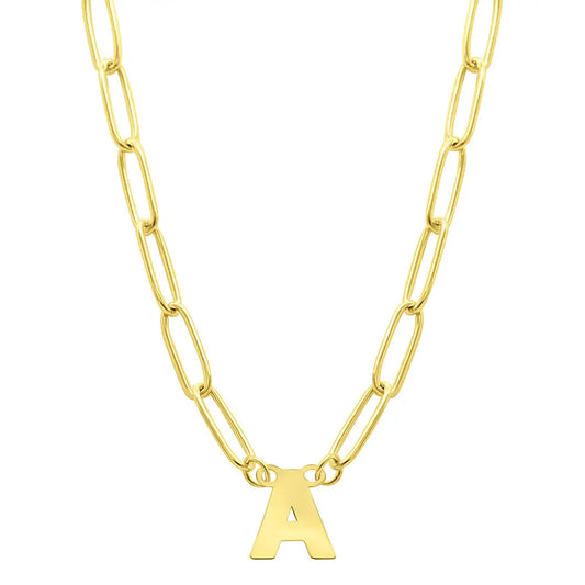 Tarnish Resistant 14K Gold Plated Initial Necklace