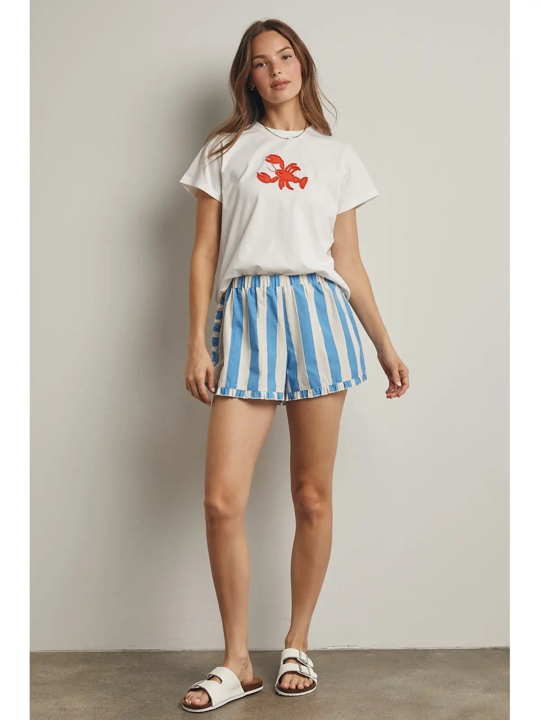 Hidden Contrast Striped Shorts