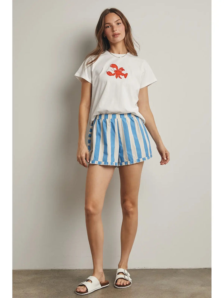 Hidden Contrast Striped Shorts