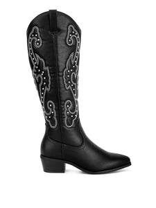 Black Studded Cowboy Boots
