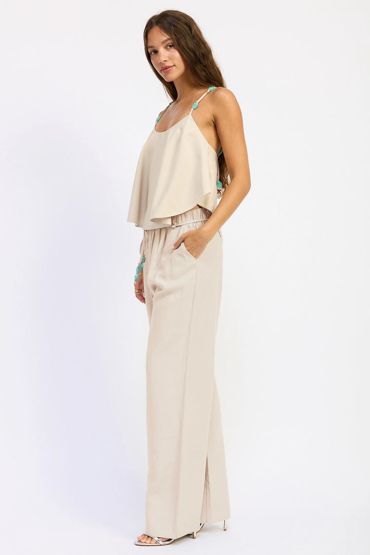 Beaded Wide Leg Pants
