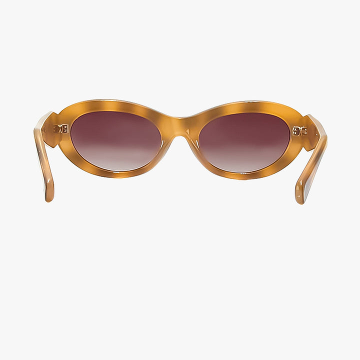 CORA MILKY TORTOISE Polarized Fashion Oval Round Sunglasses