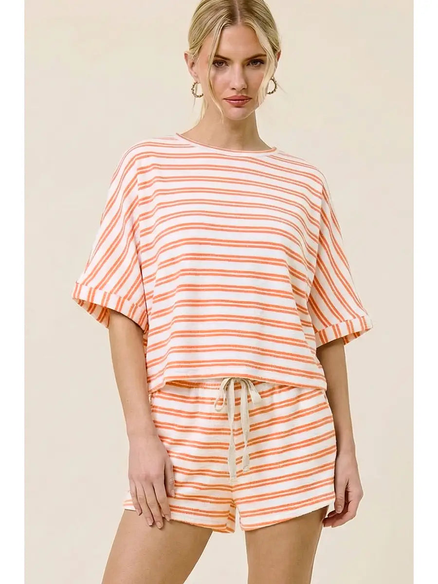 Striped Terry Cloth Shorts