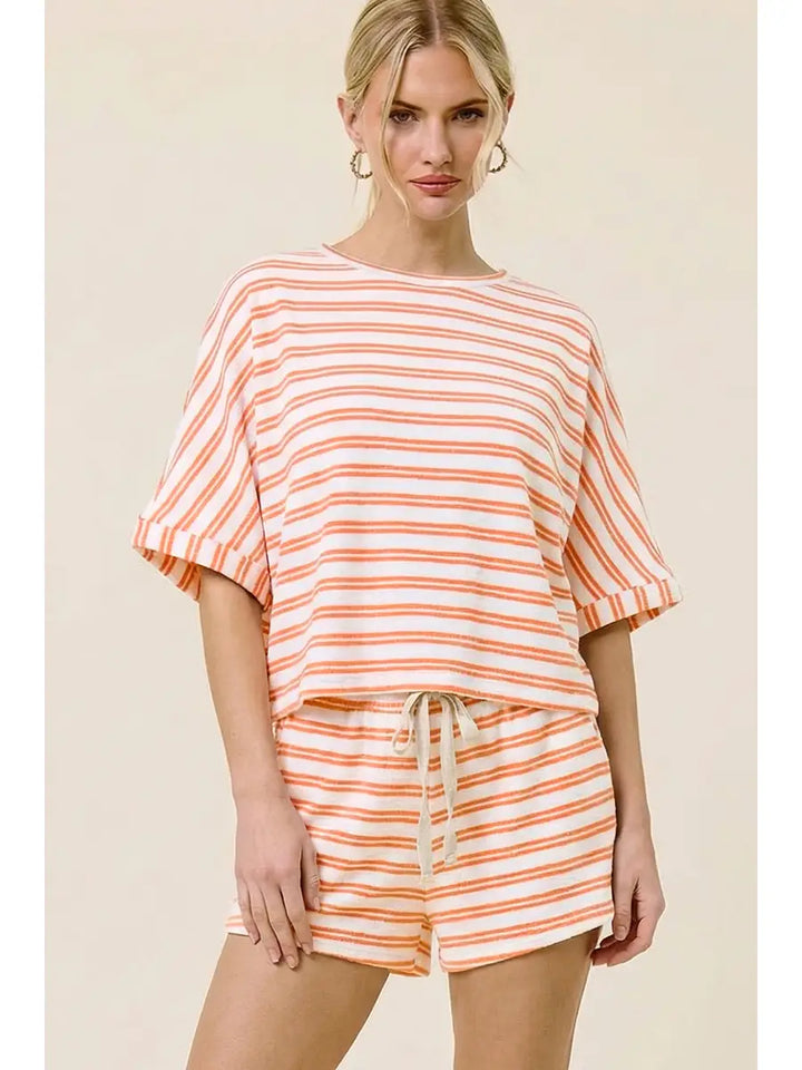 Striped Terry Cloth Shorts