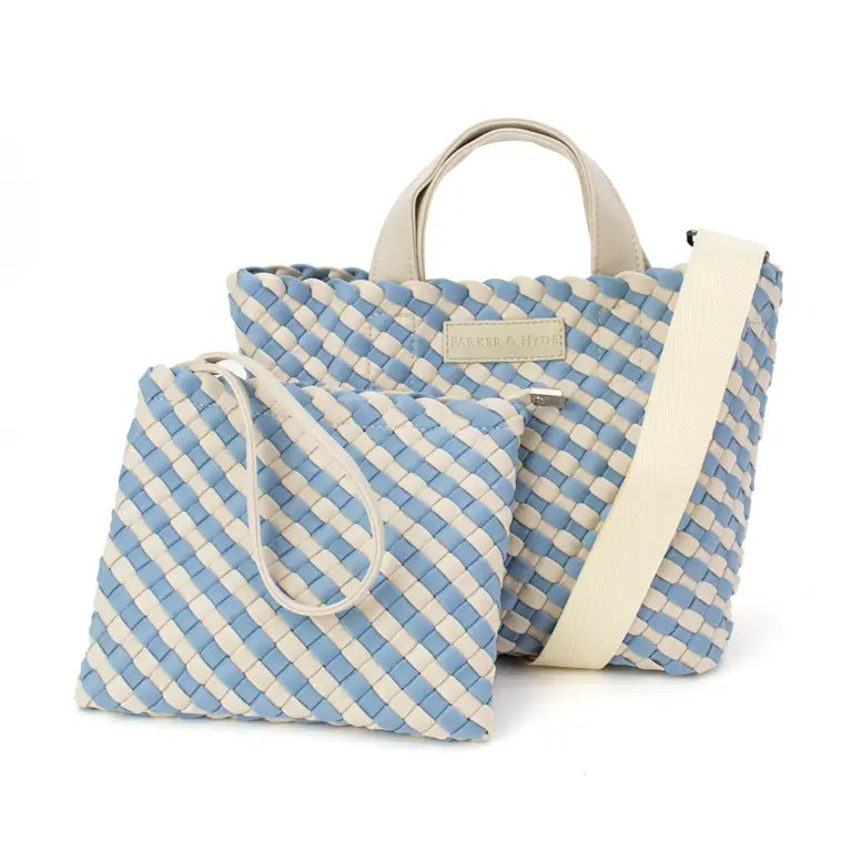 Denim Hampton Mini Woven Tote  Parker & Hyde