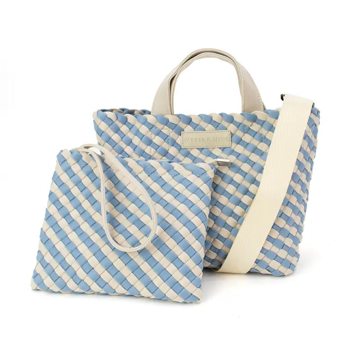 Denim Hampton Mini Woven Tote  Parker & Hyde