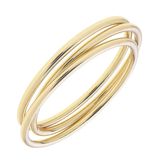 Isla Bangle Set of 3 in Shiny Gold