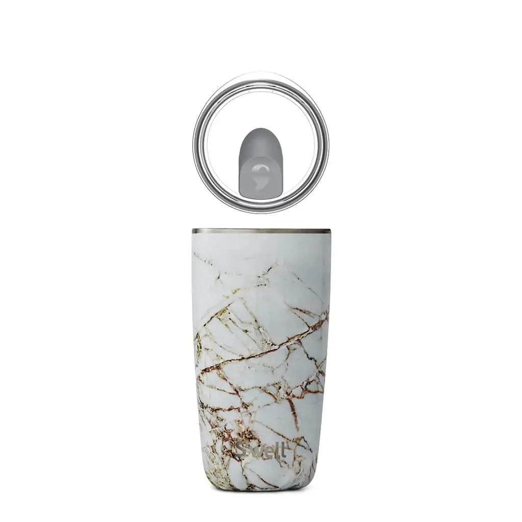Stainless Steel Tumbler with Lid - Calacatta Gold