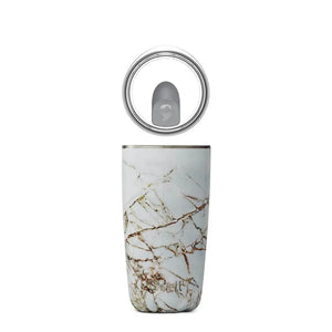 Stainless Steel Tumbler with Lid - Calacatta Gold