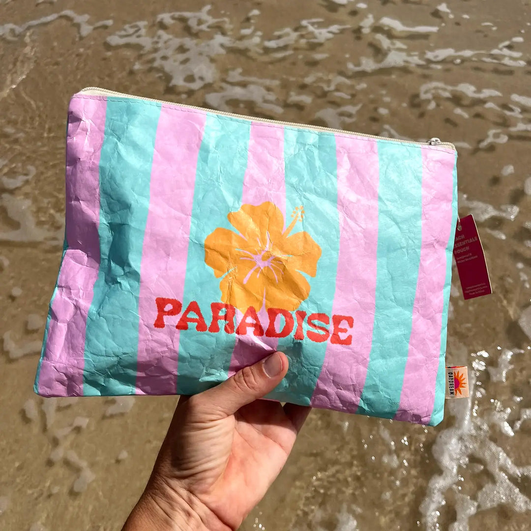 Paradise Beach Pouch 12" | Water-Resistant Beach Zip Pouch