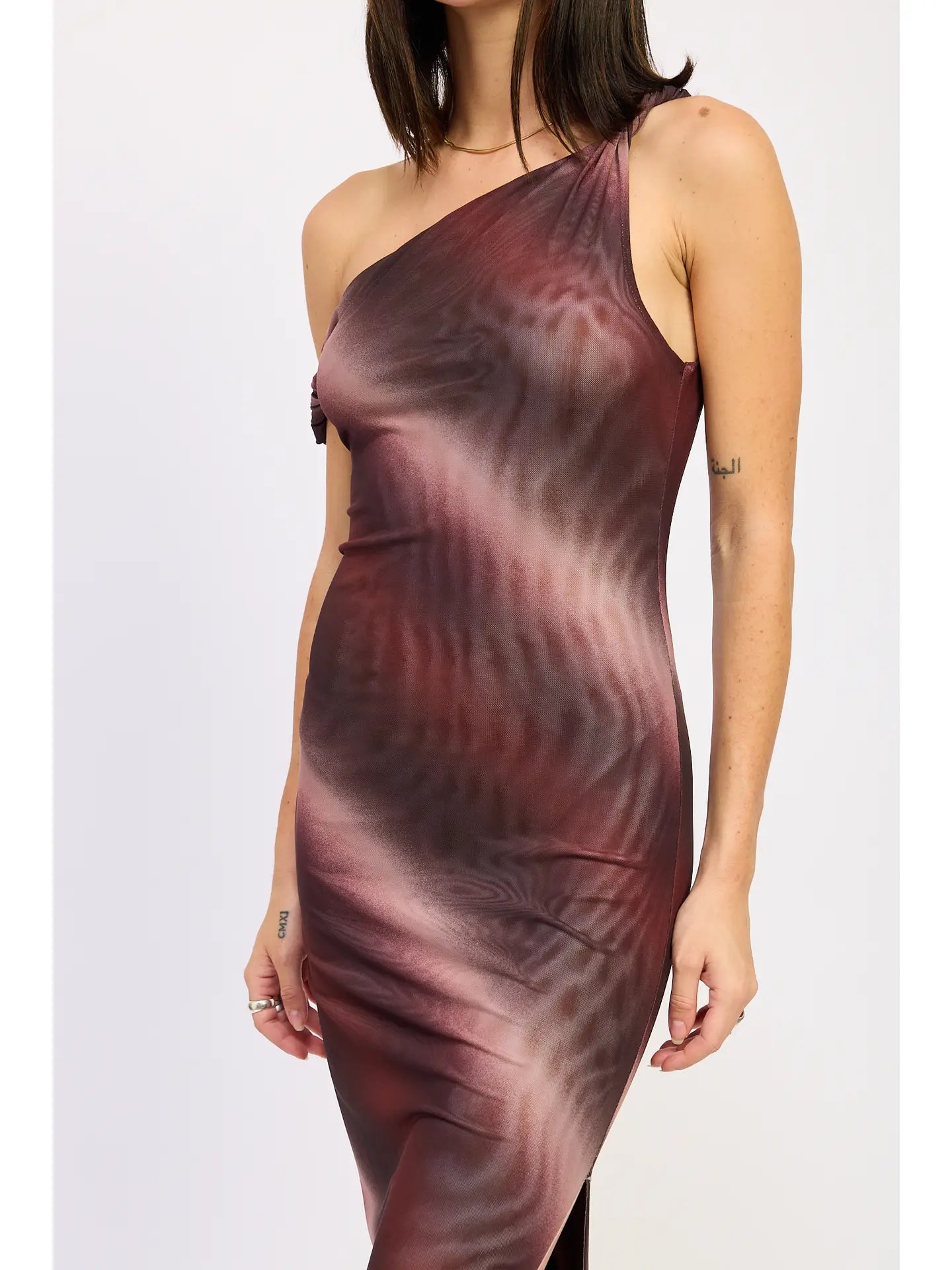 Mesh Maxi Dress with Slit