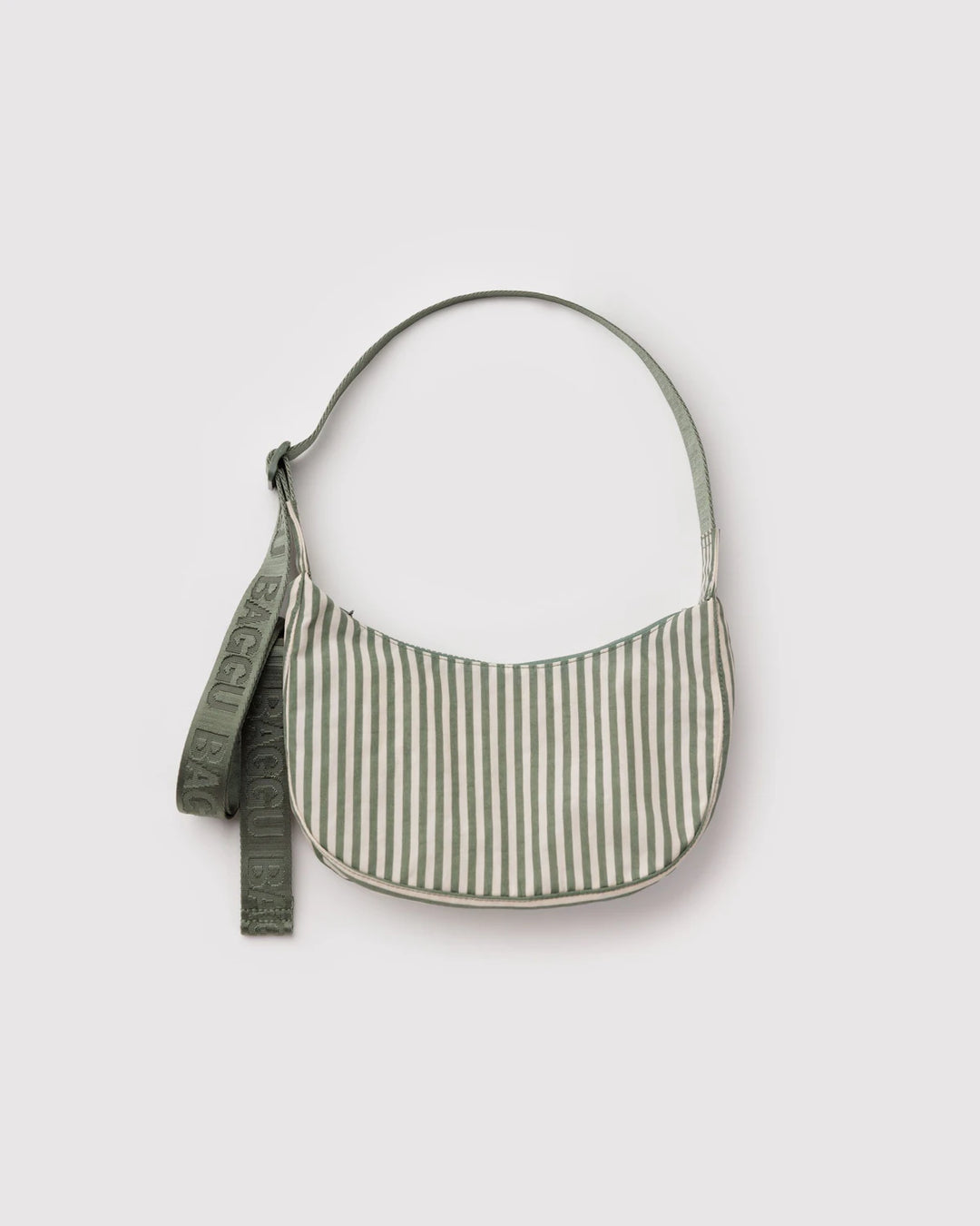 Small Nylon Crescent Bag - Sage Stripe Baggu