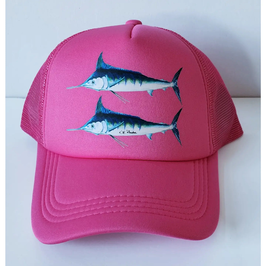 Double Marlin Hot Pink Foam Trucker Hat