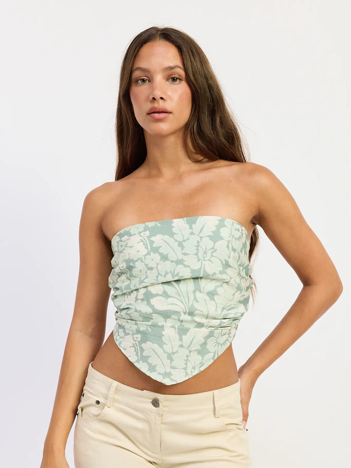 Smocked Back Scarf Top