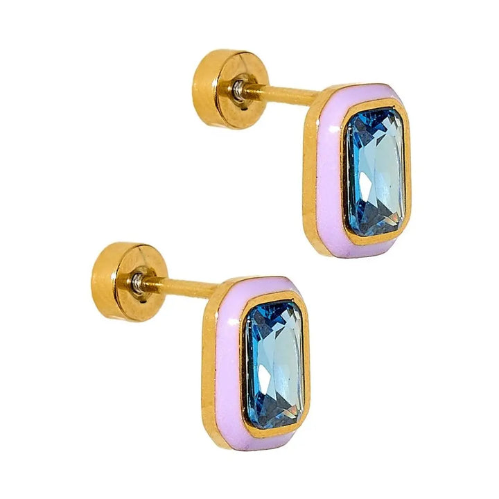 Screwback Stud Earrings - Whitney Violet Bloom