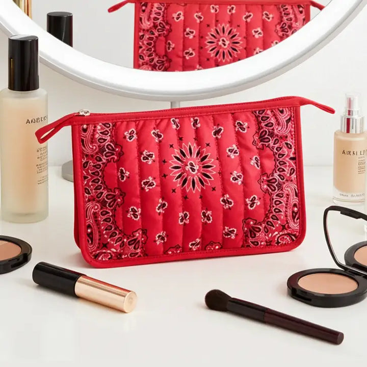 Bandana Print Pouch -Beau Red