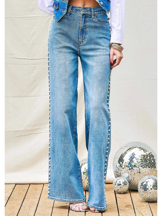Pearl High-Rise Wideleg Jeans