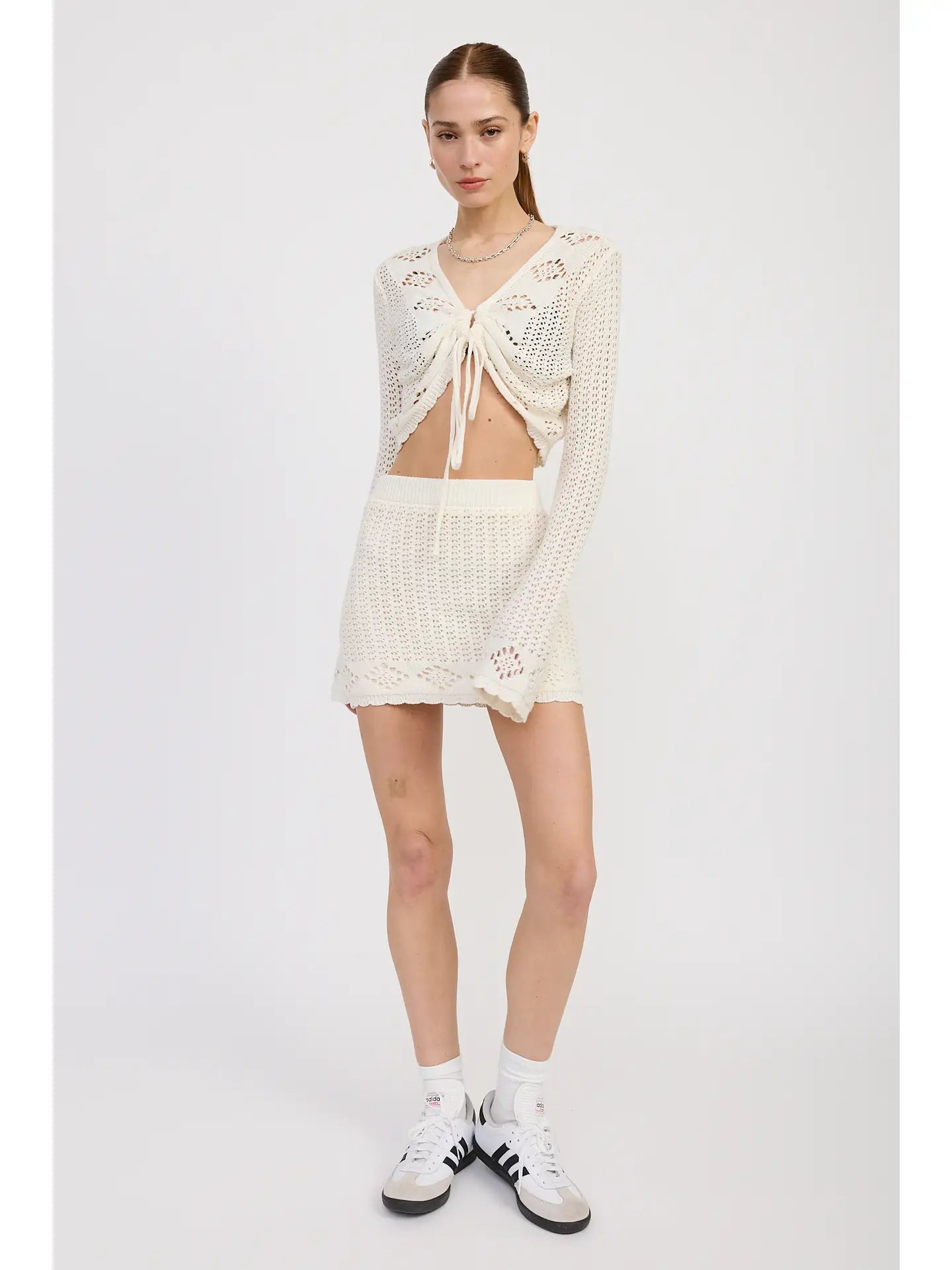 Lettuce Hem Mini Crochet Skirt