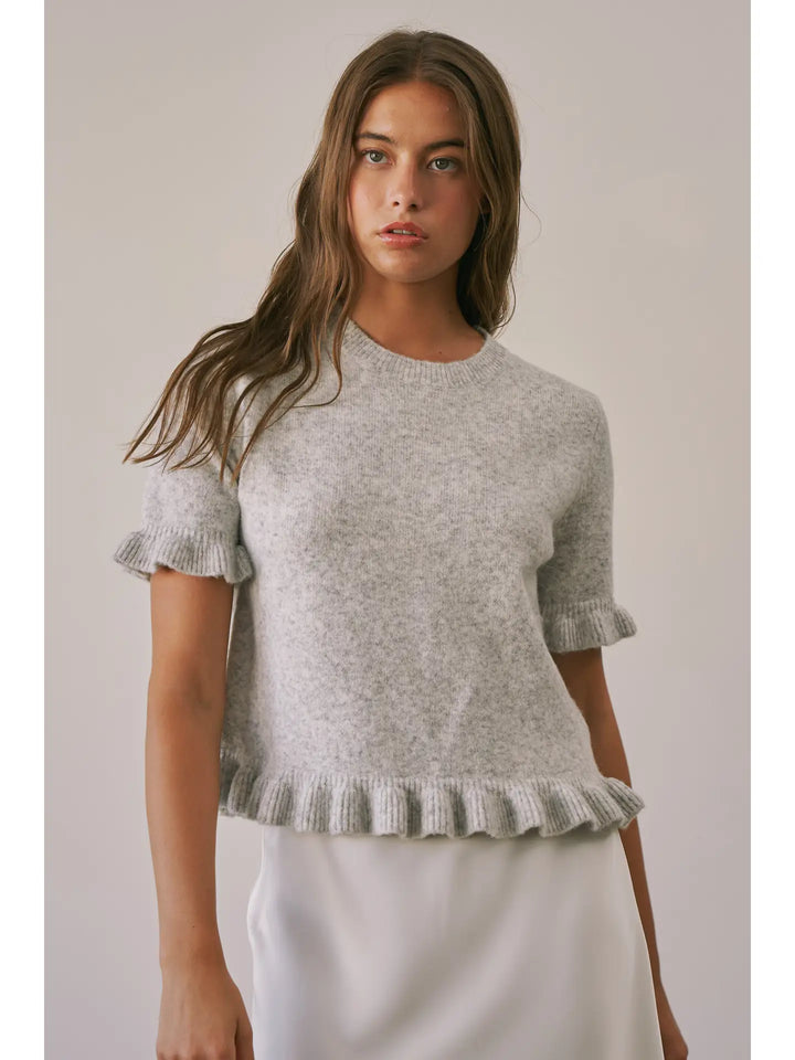 Ruffle Hem Knit Tee
