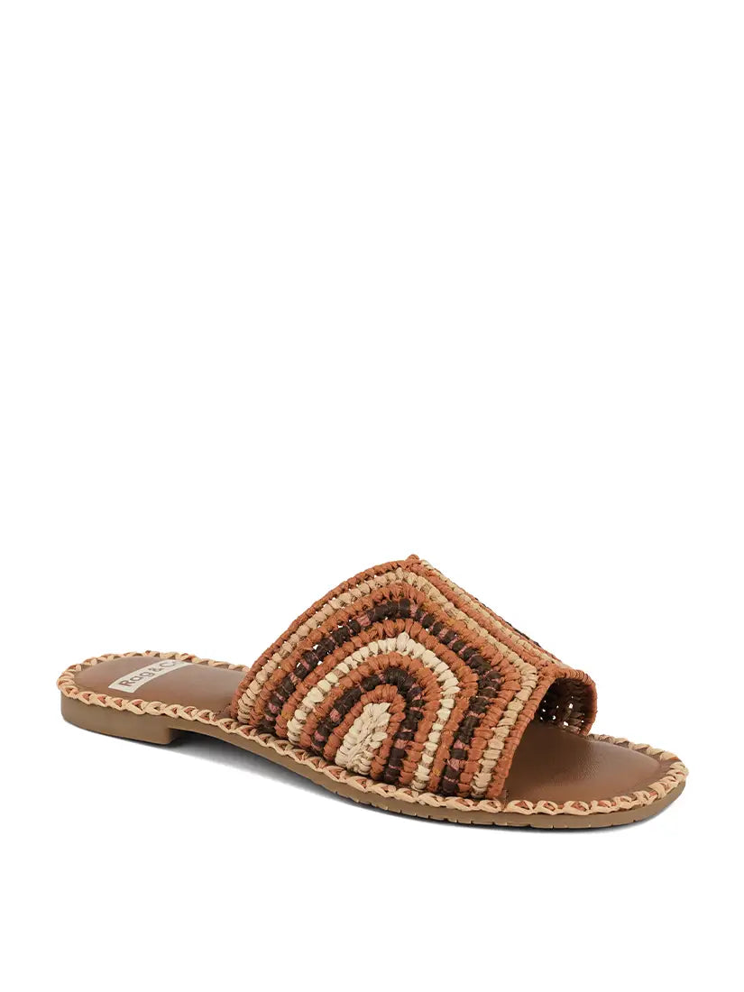 Kivah Handwoven Raffia Slip-On Flats