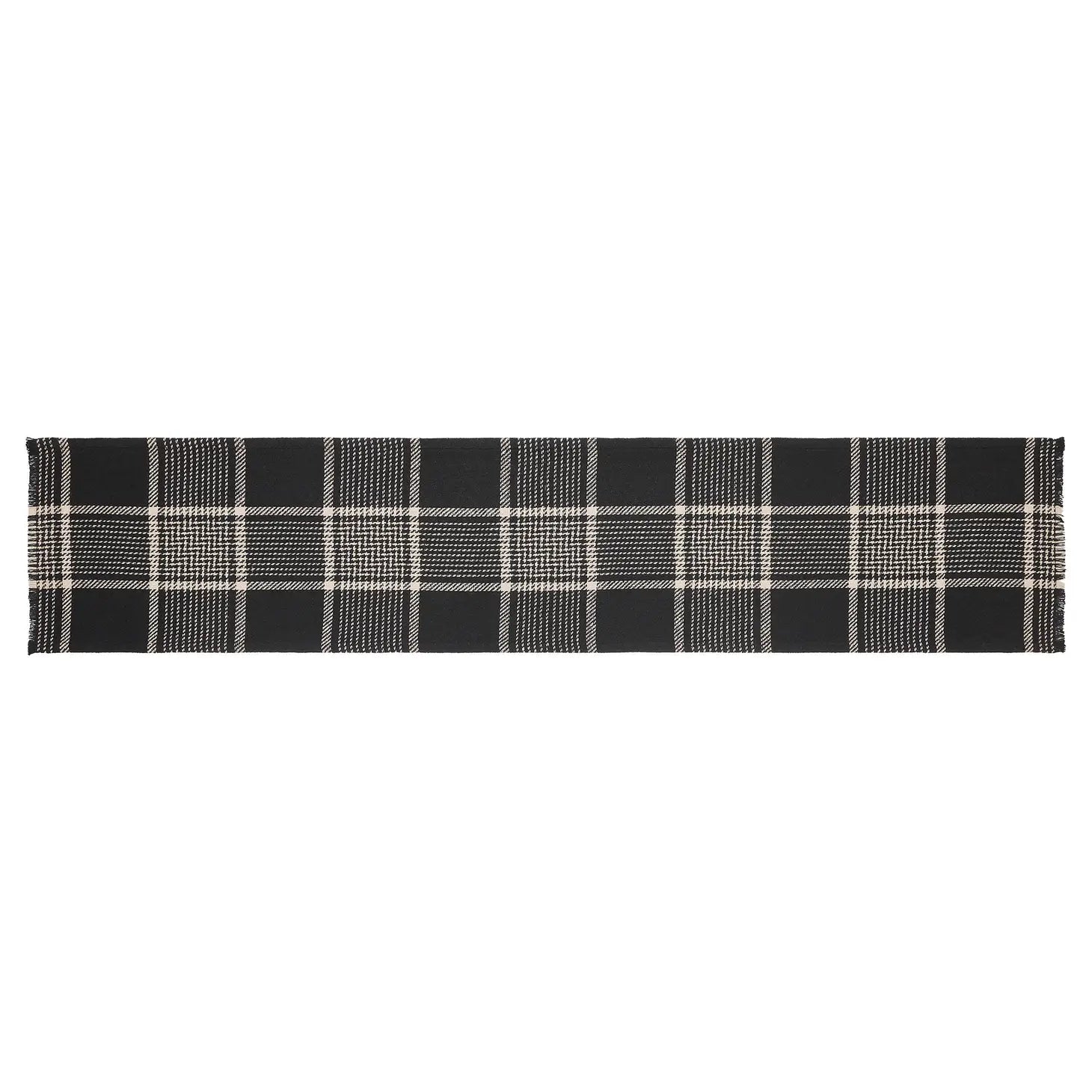 Eston Black Tan Plaid Runner 12x60