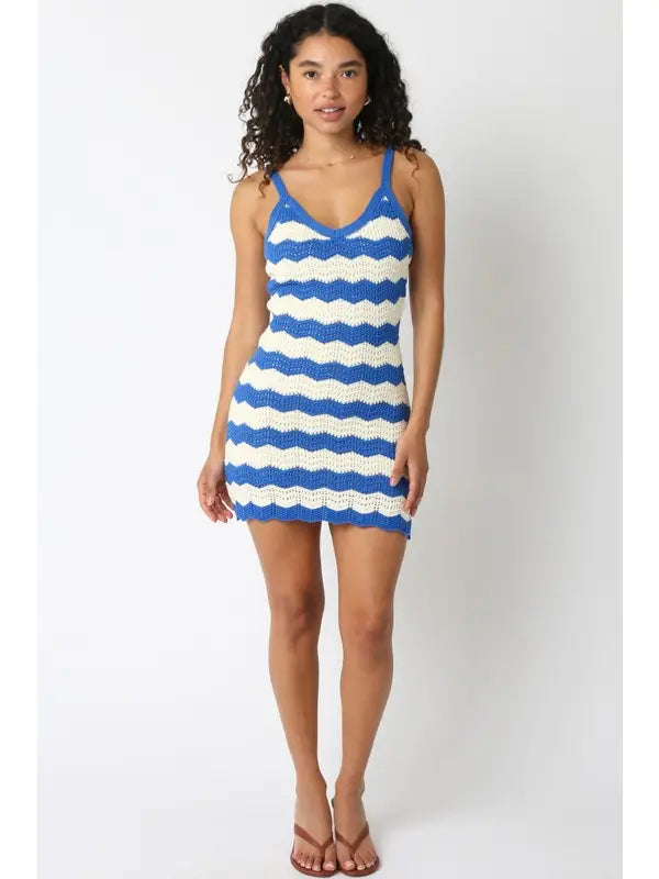 Scout Stripe Crochet Mini Dress