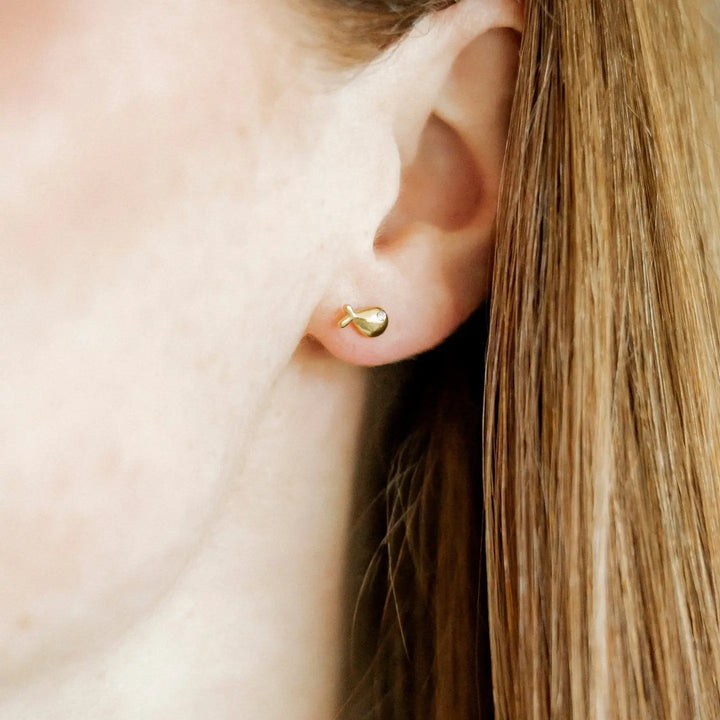 Screwback Stud Earrings - Whale