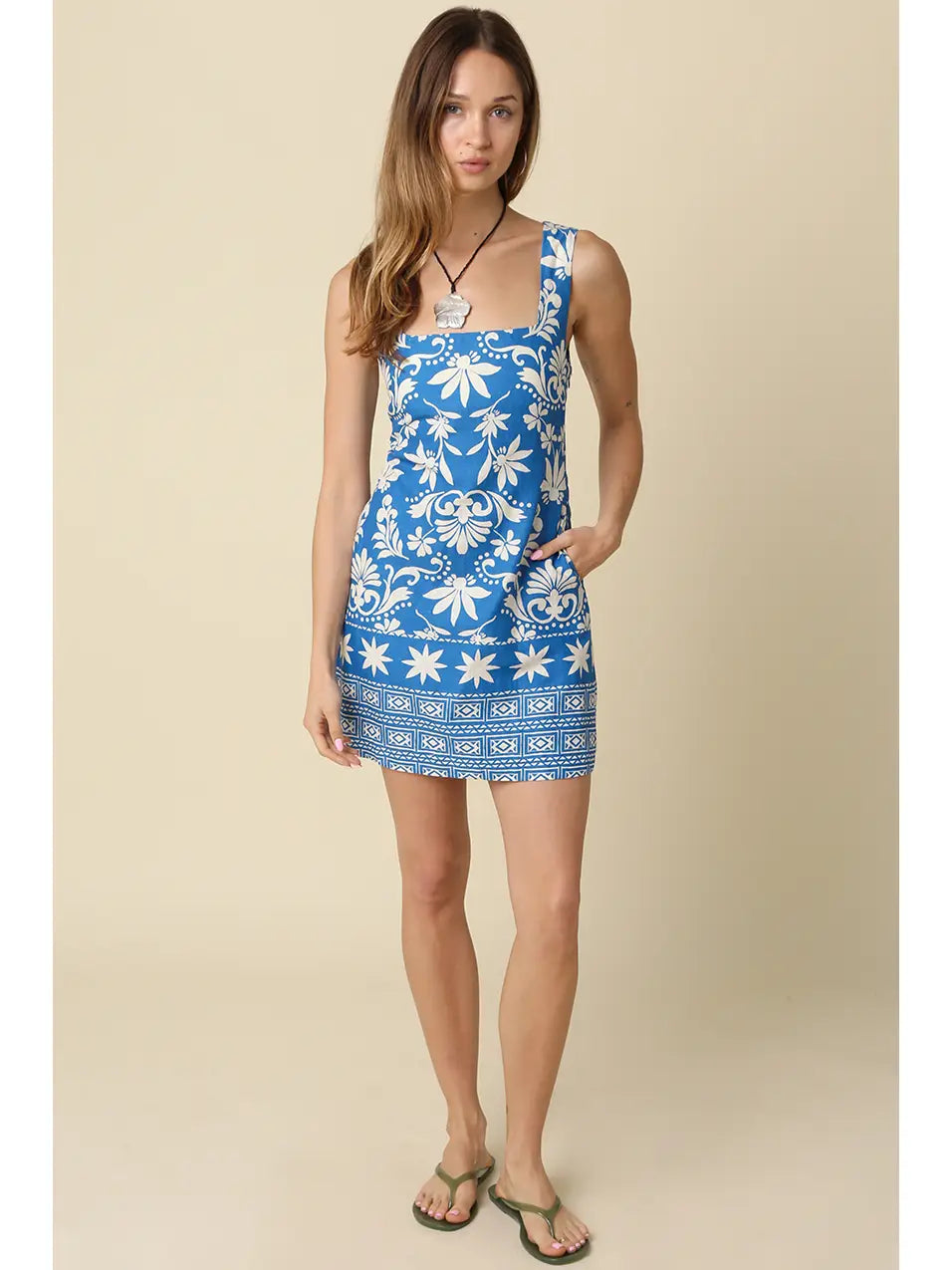 Isabella Blue Floral Mini Dress