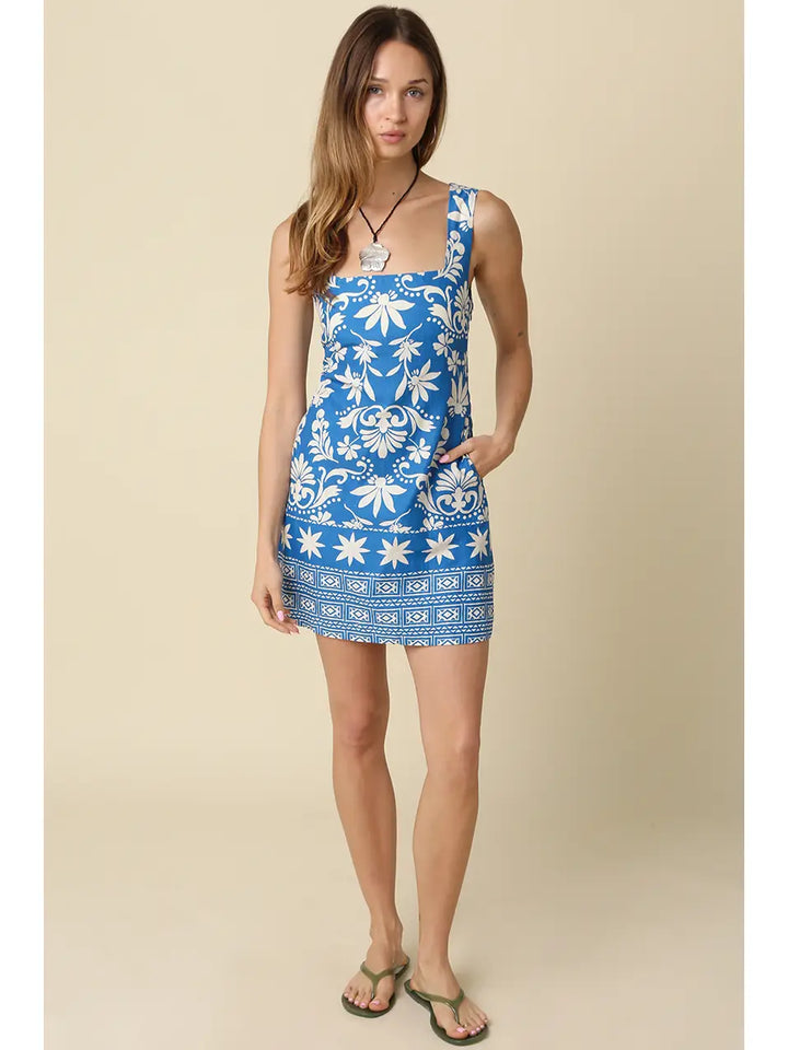 Isabella Blue Floral Mini Dress