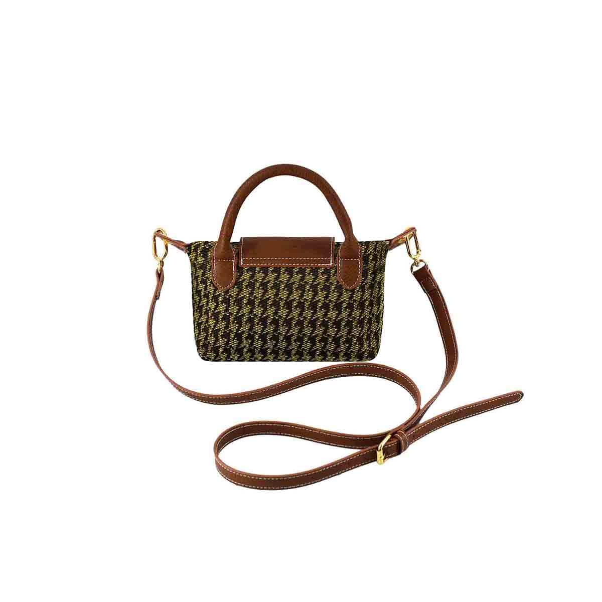 Houndstooth Mini Crossbody Bag