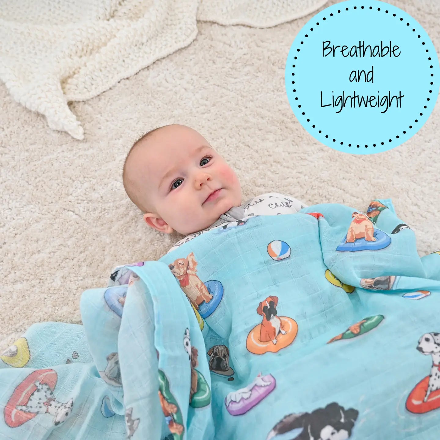 Poolside Pups Baby Muslin Swaddle Blanket