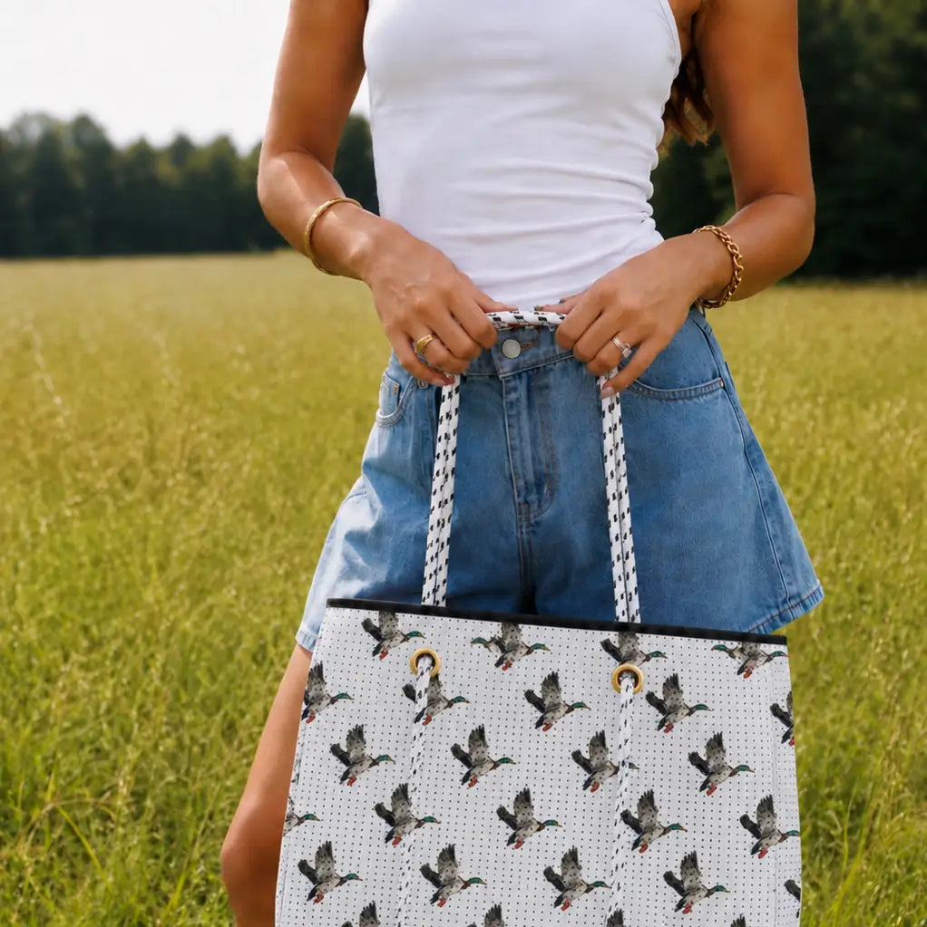 Large Tote in White Duck