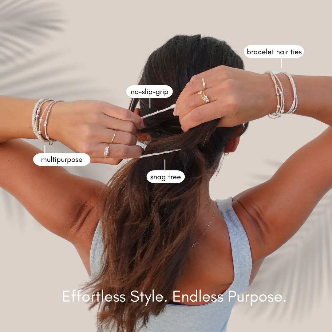 Latte Hair Tie Bracelets (Pre-Pack of 10 Cards)