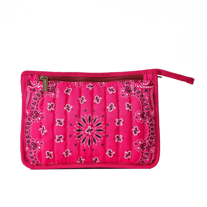 Bandana Print Pouch -Beau Hot Pink