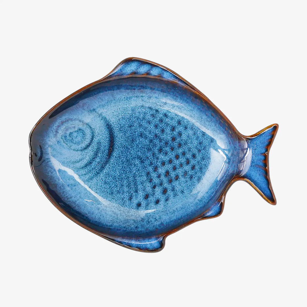 Blue Fish Trinket Tray-Ceramic Ring Dish-Jewelry Tray