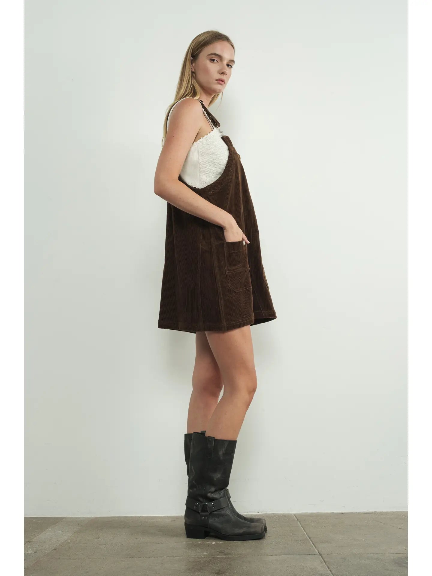 Corduroy Overall Mini Dress