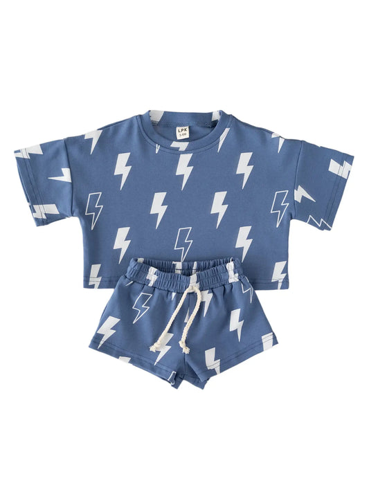 Shorts Set | Blue Bolts