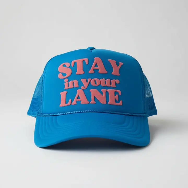 Stay in Your Lane Foam Trucker Hat Blue/Orange