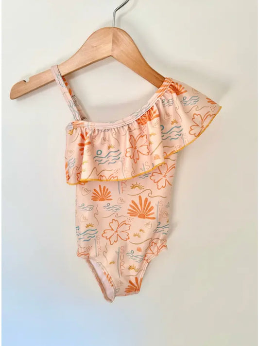 Surf One Shoulder Ruffle Swimsuit