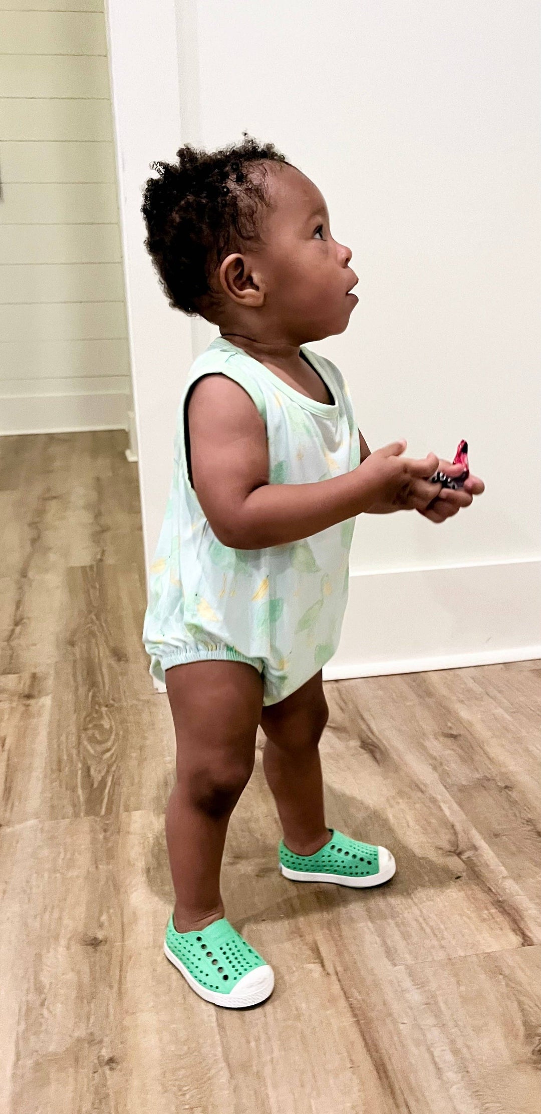 Mint Pelican Bubble Romper: 6-12M