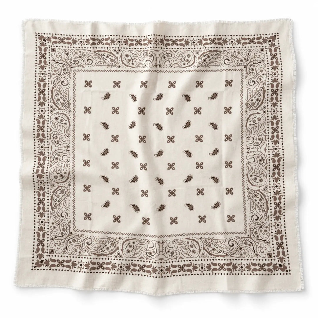 Ivory Brushed Bandana Oversized Square Scarf