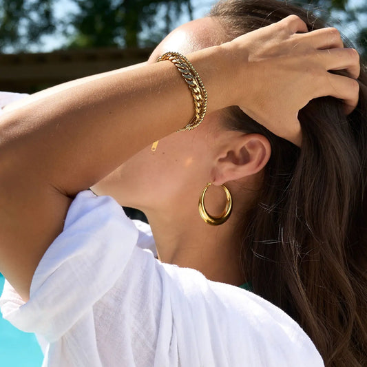 Round Hoop Earrings