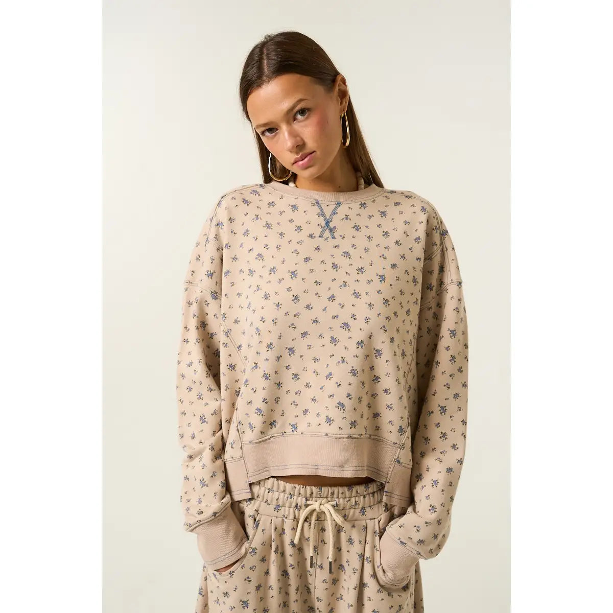 Floral Asymmetrical Sweatshirt