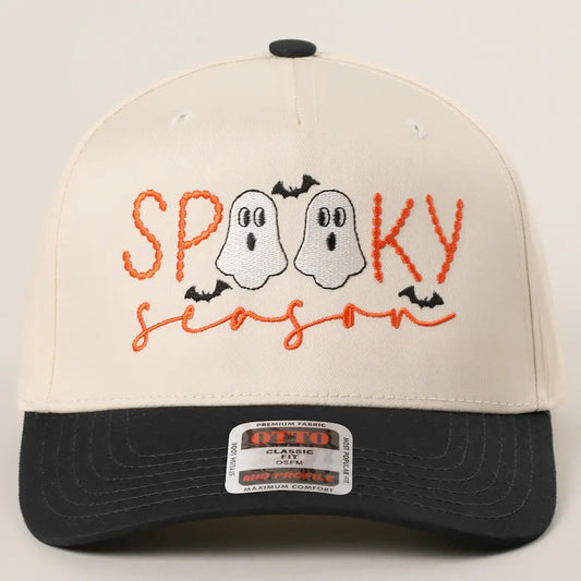 Spooky Two Ghost Embroidered Trucker Hat